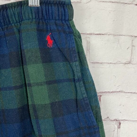 Polo Ralph Lauren Pants Mens XL Sleepwear Plaid Lounge Flannel Logo Green Blue - Picture 4 of 10